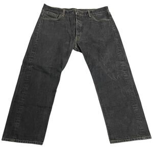 Levis 501 Jeans Mens Size 38 Black Regular Straight Leg Button Fly Denim Jeans